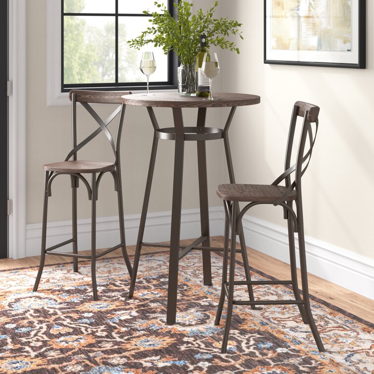 Three Posts Aleana 3 Piece Bar Height Dining Set Reviews Wayfair